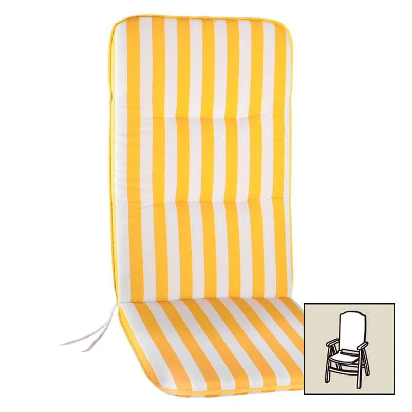 Best Hochlehnerauflage Gelb/weiß, Ca. 120 X 50 X 6 Cm 2 Best Hochlehnerauflage Gelb/weiß, Ca. 120 X 50 X 6 Cm – Bild 2
