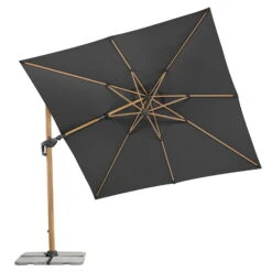 Pendelschirm 'Rhodos Twist Woody', Anthrazit, Ca. 300 X 300 Cm -Günstiges Gartenambiente Geschäft 3910502674 Pendelschirm Rhodos Twist Woody anthrazit 10 105729