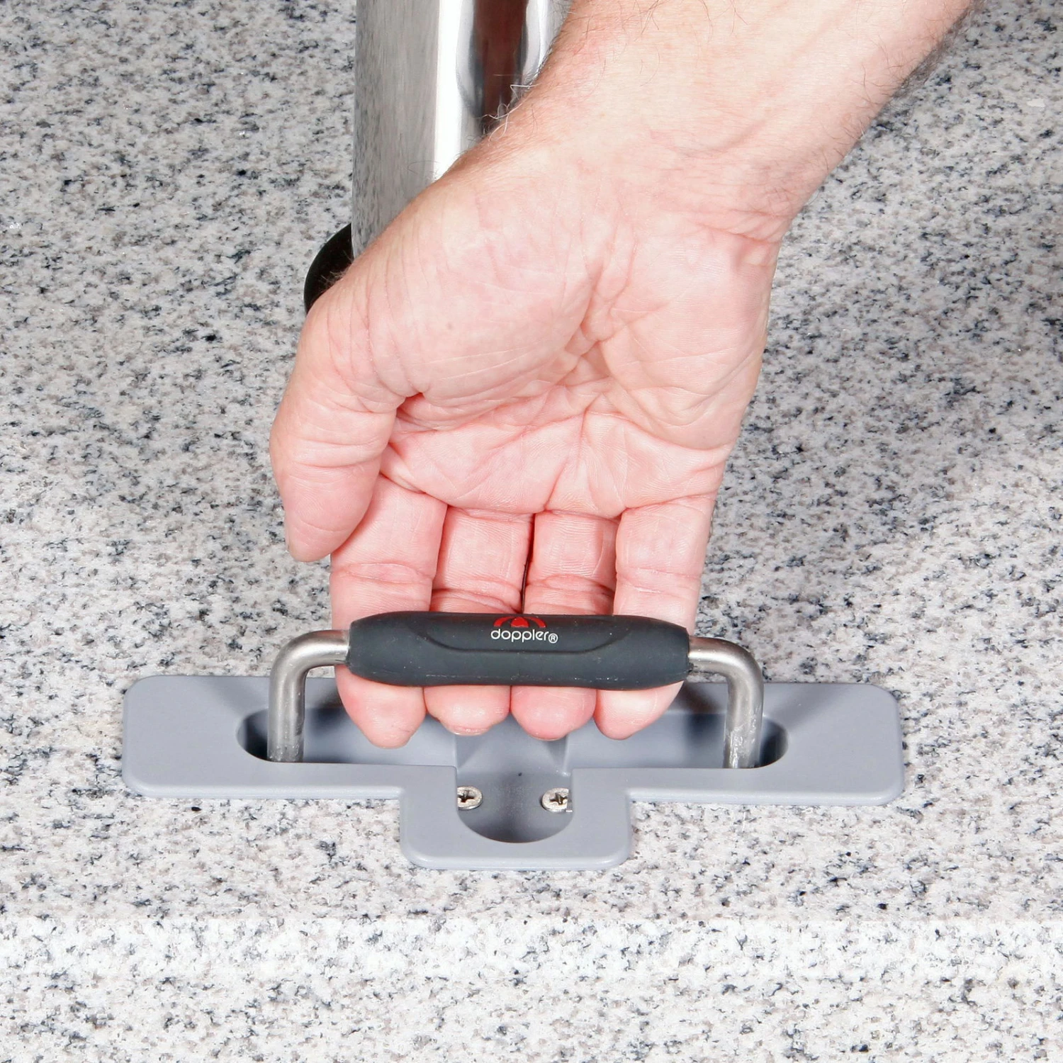 Doppler Schirmständer, Granit, 4 Rollen, Zuggriff, 90 Kg. 2 Doppler Schirmständer, Granit, 4 Rollen, Zuggriff, 90 Kg. – Bild 2