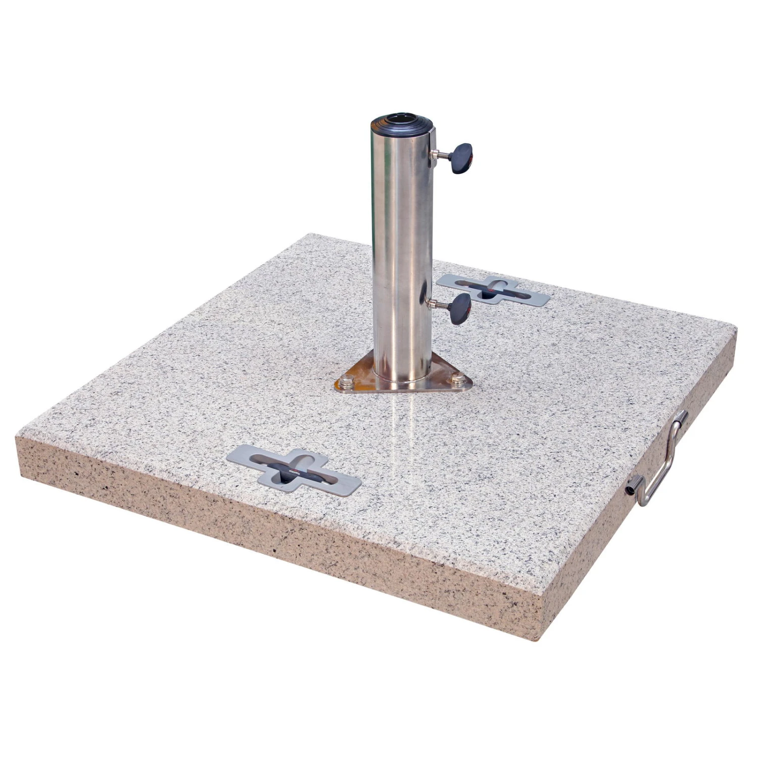 Doppler Schirmständer, Granit, 4 Rollen, Zuggriff, 90 Kg. 1 Doppler Schirmständer, Granit, 4 Rollen, Zuggriff, 90 Kg.