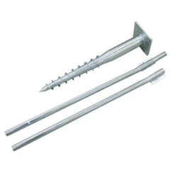 Universal-Bodendübel, Feuerverzinkter Stahl, 55 Cm, Montageplatte 16x16 Cm