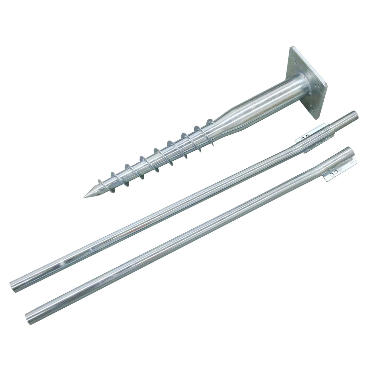 Universal-Bodendübel, Feuerverzinkter Stahl, 55 Cm, Montageplatte 16x16 Cm 1 Universal-Bodendübel, Feuerverzinkter Stahl, 55 Cm, Montageplatte 16x16 Cm