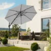 Ampelschirm Rhodos Eco TWIST, Silbergrau, Ca. Ø 300 Cm