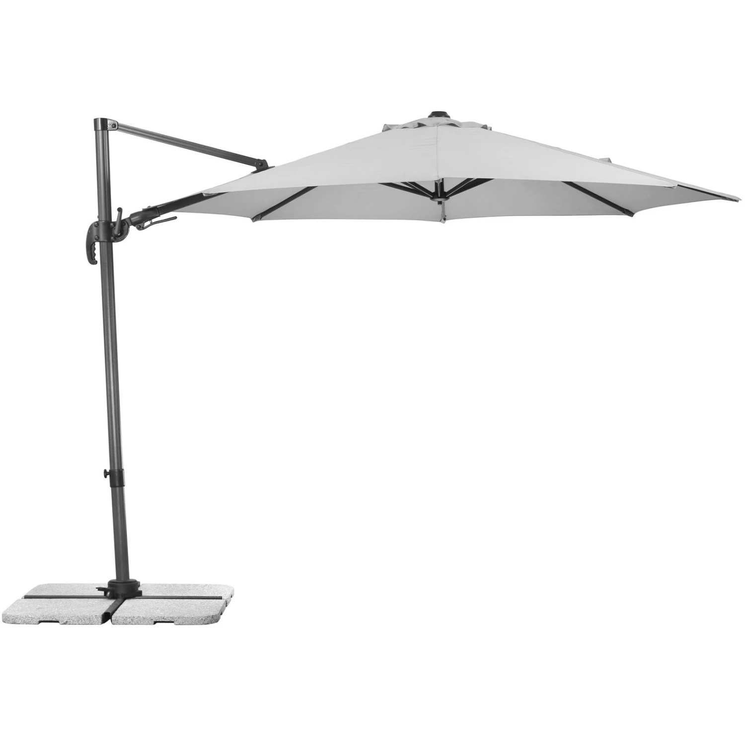 Ampelschirm Rhodos Eco TWIST, Silbergrau, Ca. Ø 300 Cm 2 Ampelschirm Rhodos Eco TWIST, Silbergrau, Ca. Ø 300 Cm – Bild 2
