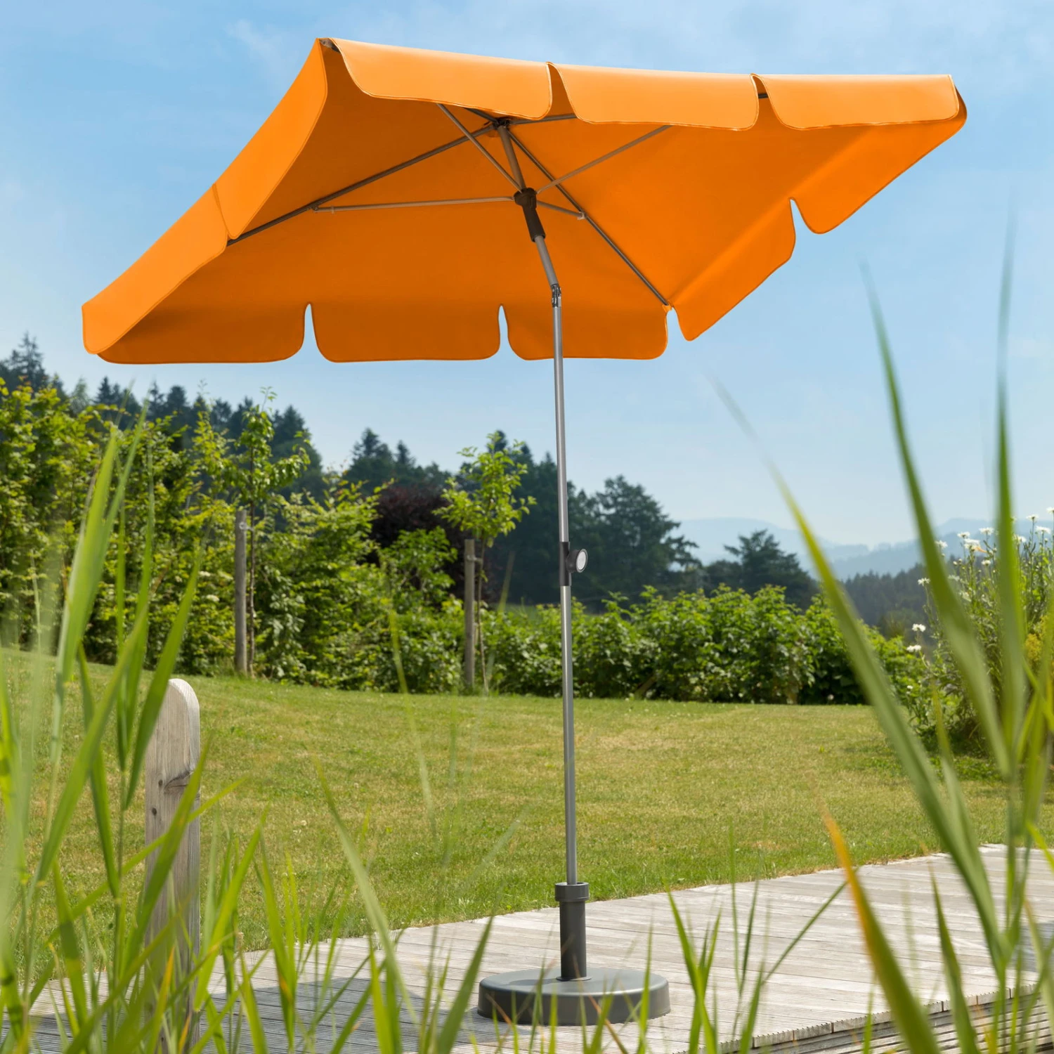 Mittelstockschirm 'Locarno', Ca. 180 X 120 Cm 1 Mittelstockschirm 'Locarno', Ca. 180 X 120 Cm