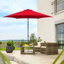 Mittelstockschirm 'Sevilla', Ø Ca. 270 Cm -Günstiges Gartenambiente Geschäft 3910503155 Sonnenschirm Sevilla rot 5 90495