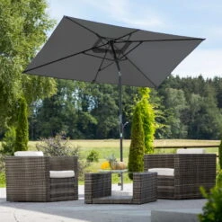 Mittelstockschirm 'Tunis', Ca. 270 X 150 Cm