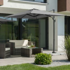 Pendelschirm 'Rhodos Junior', Ca 230 X 230 Cm -Günstiges Gartenambiente Geschäft 3910503186 Sonnenschirm Rhodos Junior anthrazit 4 90606