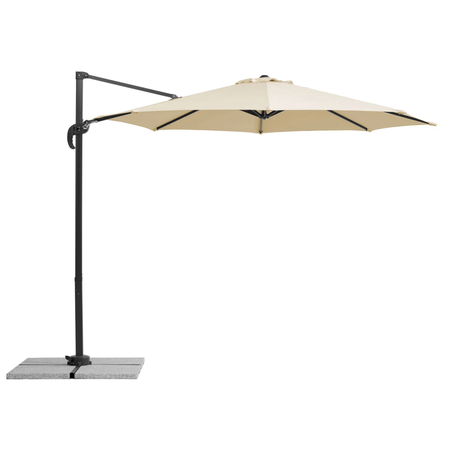 Sonnenschirm 'Rhodos Junior', Ø 300 Cm, Natur 2 Sonnenschirm 'Rhodos Junior', Ø 300 Cm, Natur – Bild 2