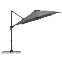 Schneider Sonnenschirm 'Rhodos Blacklight', Mit LEDs, Anthrazit, Ø 300 Cm -Günstiges Gartenambiente Geschäft 3910503203 Sonnenschirm Rhodos Blacklight anthrazit 13 91557