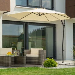 Pendelschirm 'Genua', Ø Ca. 300 Cm, Natur -Günstiges Gartenambiente Geschäft 3910503207 Ampelschirm Genua natur 4 90685