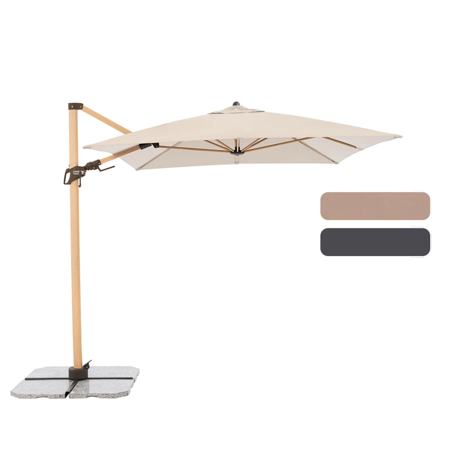 Pendelschirm 'Alu-Wood Ultra AX', Ca. 300 X 220 Cm, Natur 12 Pendelschirm 'Alu-Wood Ultra AX', Ca. 300 X 220 Cm, Natur – Bild 12