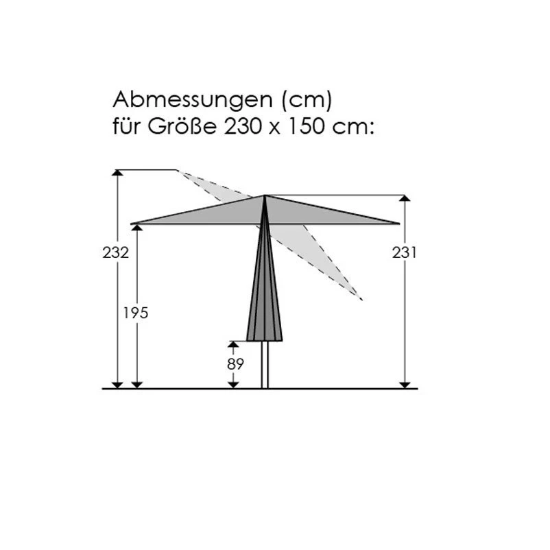 Sonnenschirm 'Cordoba', Ca. 230 X 150 Cm, Natur 7 Sonnenschirm 'Cordoba', Ca. 230 X 150 Cm, Natur – Bild 7