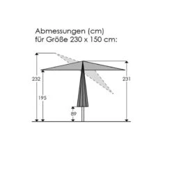 Sonnenschirm 'Cordoba', Ca. 230 X 150 Cm -Günstiges Gartenambiente Geschäft 3910503323 Sonnenschirm Cordoba ca 230x150cm anthrazit 2 119082