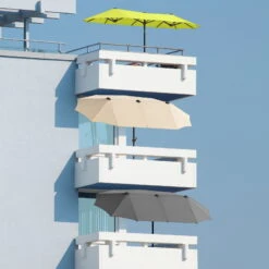 Sonnenschirm 'Salerno', Silbergrau, Ca. 300 X 150 Cm -Günstiges Gartenambiente Geschäft 3910503334 Sonnenschirm Salerno ca 300x150cm silbergrau 16 119230