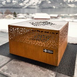 Edelstahl-Feuerstelle 'CUBE 500', Rost, 45 X 75 X 75 Cm -Günstiges Gartenambiente Geschäft 3920100740 Feuerstelle Cube500 rost 2 109402