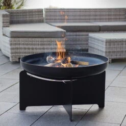 Edelstahl- Feuerstelle 'X 70', Schwarz, 40 X 75 Cm -Günstiges Gartenambiente Geschäft 3920100744 Feuerschale X70 schwarz 2 109406