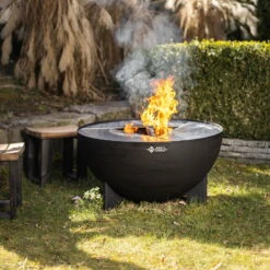 Edelstahl-Feuerstelle 'TRIA', Schwarz, 100 X 55 X 100 Cm -Günstiges Gartenambiente Geschäft 3920100753 Feuerstelle TRIA schwarz 2 110905