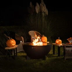 Edelstahl-Feuerstelle 'TRIA', Schwarz, 100 X 55 X 100 Cm -Günstiges Gartenambiente Geschäft 3920100753 Feuerstelle TRIA schwarz ca100x55x100cm 9 125239