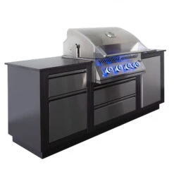 Napoleon Küche 'Oasis Compact 105', Schwarz, Stahl, Ca. 129 X 83 X 224,5 Cm -Günstiges Gartenambiente Geschäft 3920200355 Outdoorkueche Oasis Compact105 mit Big32 grau mit 4 Hauptbrenner 4 123238