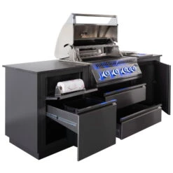 Napoleon Küche 'Oasis Compact 105', Schwarz, Stahl, Ca. 129 X 83 X 224,5 Cm -Günstiges Gartenambiente Geschäft 3920200355 Outdoorkueche Oasis Compact105 mit Big32 grau mit 4 Hauptbrenner 5 123237