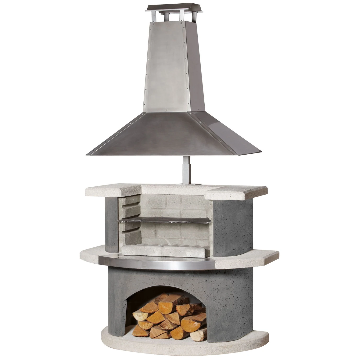 Grillkamin 'Zürich', Weiß/anthrazit, Ca. 197 X 65 X 110 Cm 1 Grillkamin 'Zürich', Weiß/anthrazit, Ca. 197 X 65 X 110 Cm