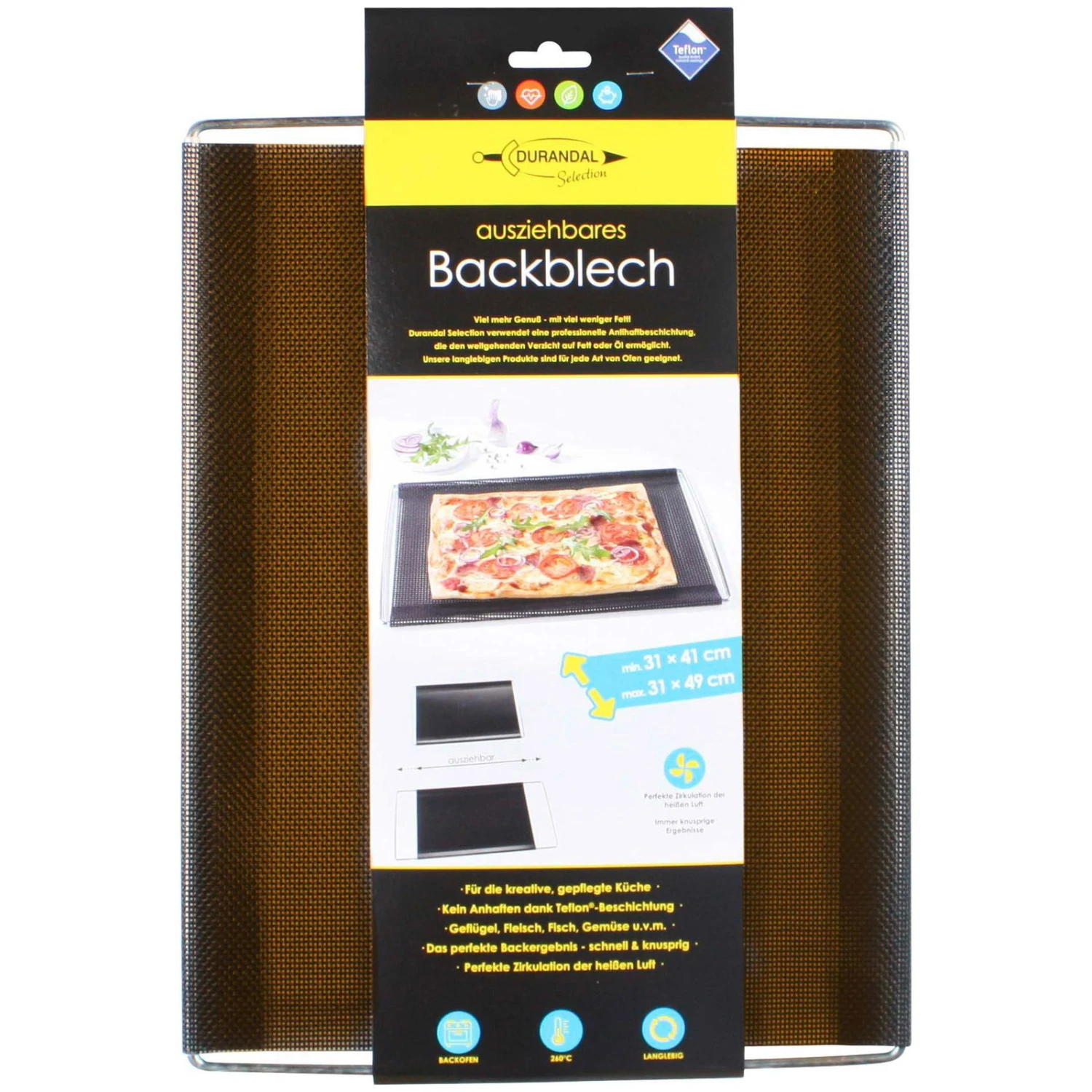 Backblech Mit Antihaftbeschichtung, Ausziehbar, In Schwarz 1 Backblech Mit Antihaftbeschichtung, Ausziehbar, In Schwarz