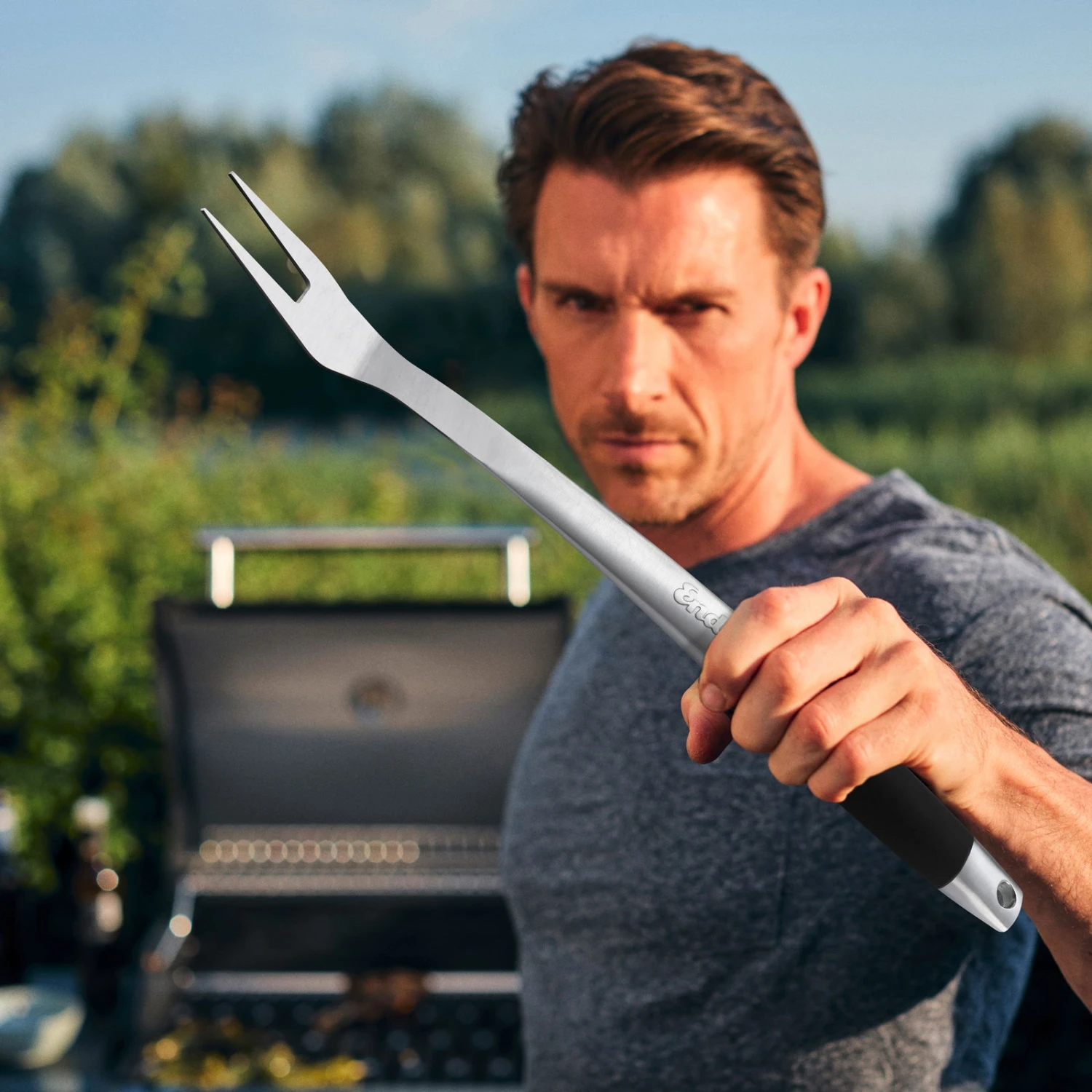 Premium Grillgabel, Schwarz, Edelstahl, 2,5 X 42 X 3,5 Cm 4 Premium Grillgabel, Schwarz, Edelstahl, 2,5 X 42 X 3,5 Cm – Bild 4