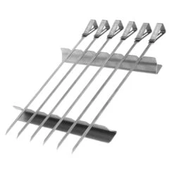 Spieße, 6er-Set, Grau/schwarz, Edelstahl, 0,7 X 37,5 Cm -Günstiges Gartenambiente Geschäft 3920502032 schaschlikspiess set 1 123289
