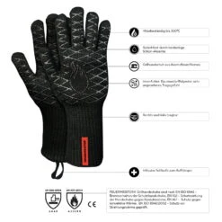 Premium BBQ Grillhandschuh, Schwarz, Größe 8 6 Premium BBQ Grillhandschuh, Schwarz, Größe 8 -Günstiges Gartenambiente Geschäft 3920502063 3920502064 3920502065 FEUERMEISTER Premium BBQ Grillhandschuh 4 102878