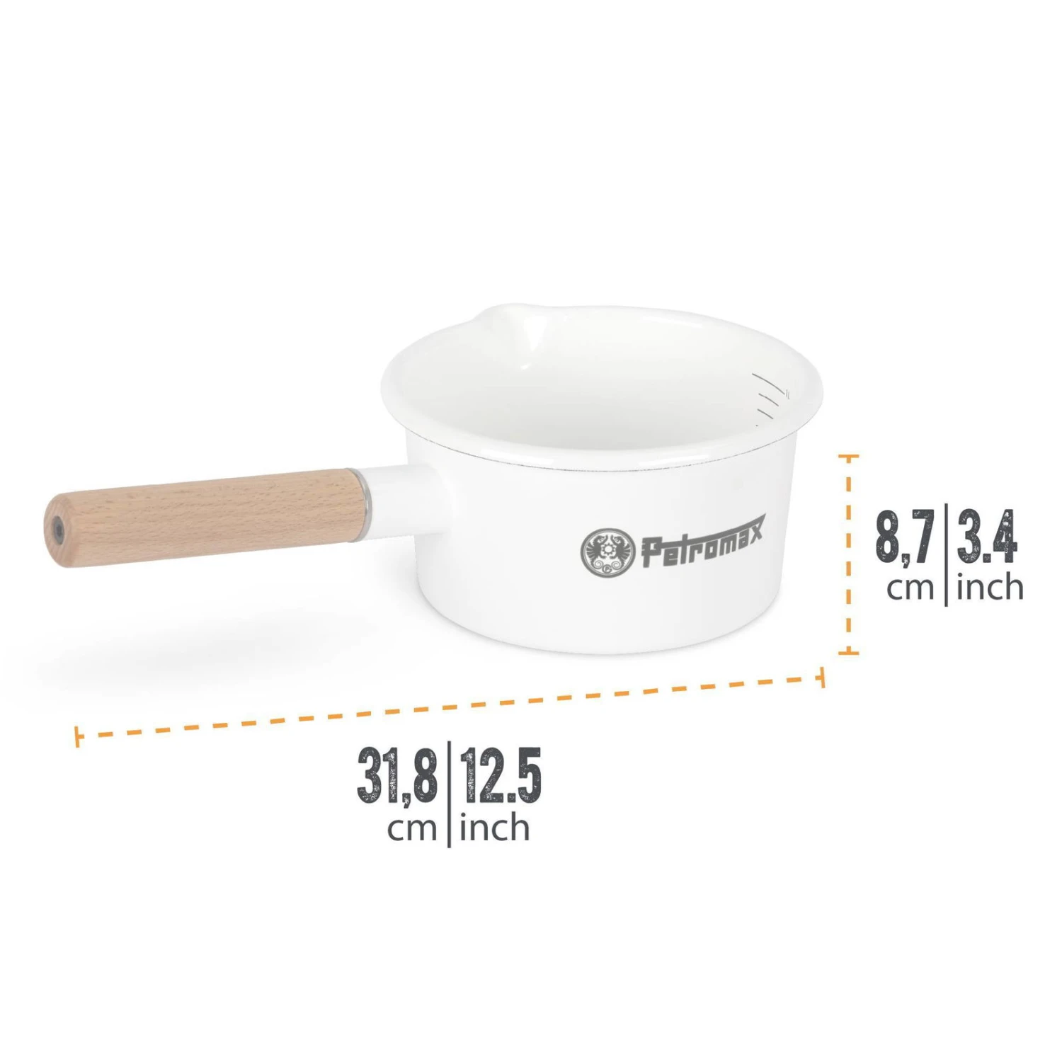 Petromax Stieltopf, Weiß, Edelstahl/Holz, Ca. 1 Liter 3 Petromax Stieltopf, Weiß, Edelstahl/Holz, Ca. 1 Liter – Bild 3