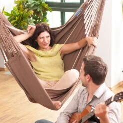LA SIESTA Hängestuhl Lounger Habana Chocolate, Aus Bio-Baumwolle -Günstiges Gartenambiente Geschäft 3940200258 Haengestuhl Lounger Habana chocolate BioBaumwolle 01 47087