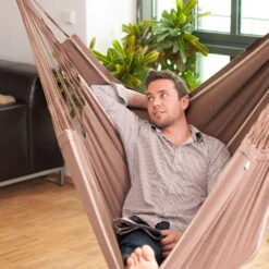 LA SIESTA Hängestuhl Lounger Habana Chocolate, Aus Bio-Baumwolle -Günstiges Gartenambiente Geschäft 3940200258 Haengestuhl Lounger Habana chocolate BioBaumwolle 47086