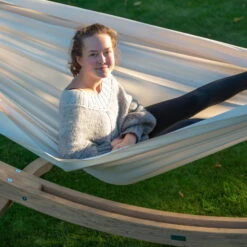 LA SIESTA Doppel-Hängematte Brisa, Vanilla, Outdoor Material, Bis 160 Kg, Wetterfest -Günstiges Gartenambiente Geschäft 3940200279 Doppel Haengematte Brisa vanilla Outdoor Material 12 61114