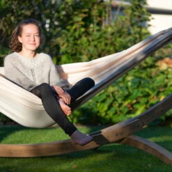 LA SIESTA Doppel-Hängematte Brisa, Vanilla, Outdoor Material, Bis 160 Kg, Wetterfest -Günstiges Gartenambiente Geschäft 3940200279 Doppel Haengematte Brisa vanilla Outdoor Material 9 61116