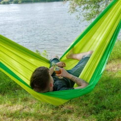 LA SIESTA Singe-Reisehängematte Colibri 3.0, Palm, Nylon, Bis 180 Kg, Reißfest, Leicht -Günstiges Gartenambiente Geschäft 3940200282 Single Reisehaengematte Colibri 3 0 palm Nylon Stoff 7 61223