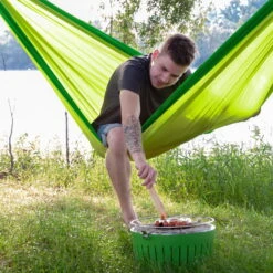 LA SIESTA Doppel-Reisehängematte Colibri 3.0, Palm, Bis 180 Kg, Reißfest, Leicht -Günstiges Gartenambiente Geschäft 3940200285 Doppel Reisehaengematte Colibri 3 0 Palm Nylon Stoff 6 61189