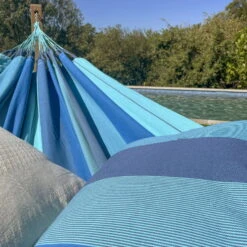 LA SIESTA Hängematte 'Modesta', Lagoon -Günstiges Gartenambiente Geschäft 3940200333 Doppel Haengematte Modesta Lagoon Bio Baumwolle 4 106100