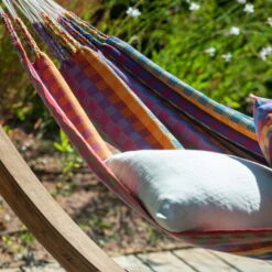 LA SIESTA Doppel-Hängematte 'Modesta', Flowers, 350 X 160 Cm -Günstiges Gartenambiente Geschäft 3940200339 Doppel Haengematte Flora Flowers Bio Baumwolle 3 106119