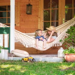 LA SIESTA Kingsize Hängematte 'Bossanova', Latte -Günstiges Gartenambiente Geschäft 3940200348 Kingsize Haengematte Bossanova Latte Bio Baumwolle 3 106147