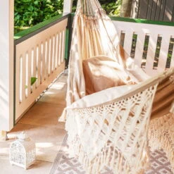 LA SIESTA Kingsize Hängematte 'Bossanova', Muscade -Günstiges Gartenambiente Geschäft 3940200350 Kingsize Haengematte Bossanova Muscade Bio Baumwolle 3 106163