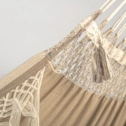 LA SIESTA Kingsize Hängematte 'Bossanova', Muscade -Günstiges Gartenambiente Geschäft 3940200350 Kingsize Haengematte Bossanova Muscade Bio Baumwolle 5 106165