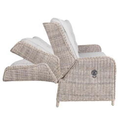 Kölle Geflecht-Sessel 'Heidelberg' Rattanbraun, Verstellbar, Inkl. Auflage -Günstiges Gartenambiente Geschäft 3950100887 Geflecht Sessel Heidelberg Koelle Rattanbr inkl Auflage stone grey 63496