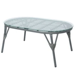 Loungegruppe 'Evora', 4-teilig, Grau -Günstiges Gartenambiente Geschäft 3950101015 Alu Geflechtgruppe Evora 4tlg grau inkl Kissen 4 99293